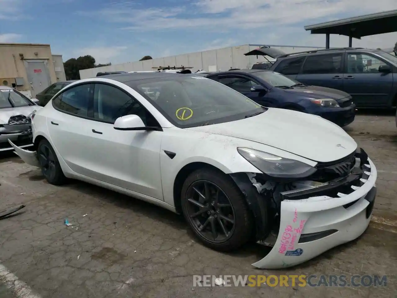 1 Photograph of a damaged car 5YJ3E1EA2MF943049 TESLA MODEL 3 2021