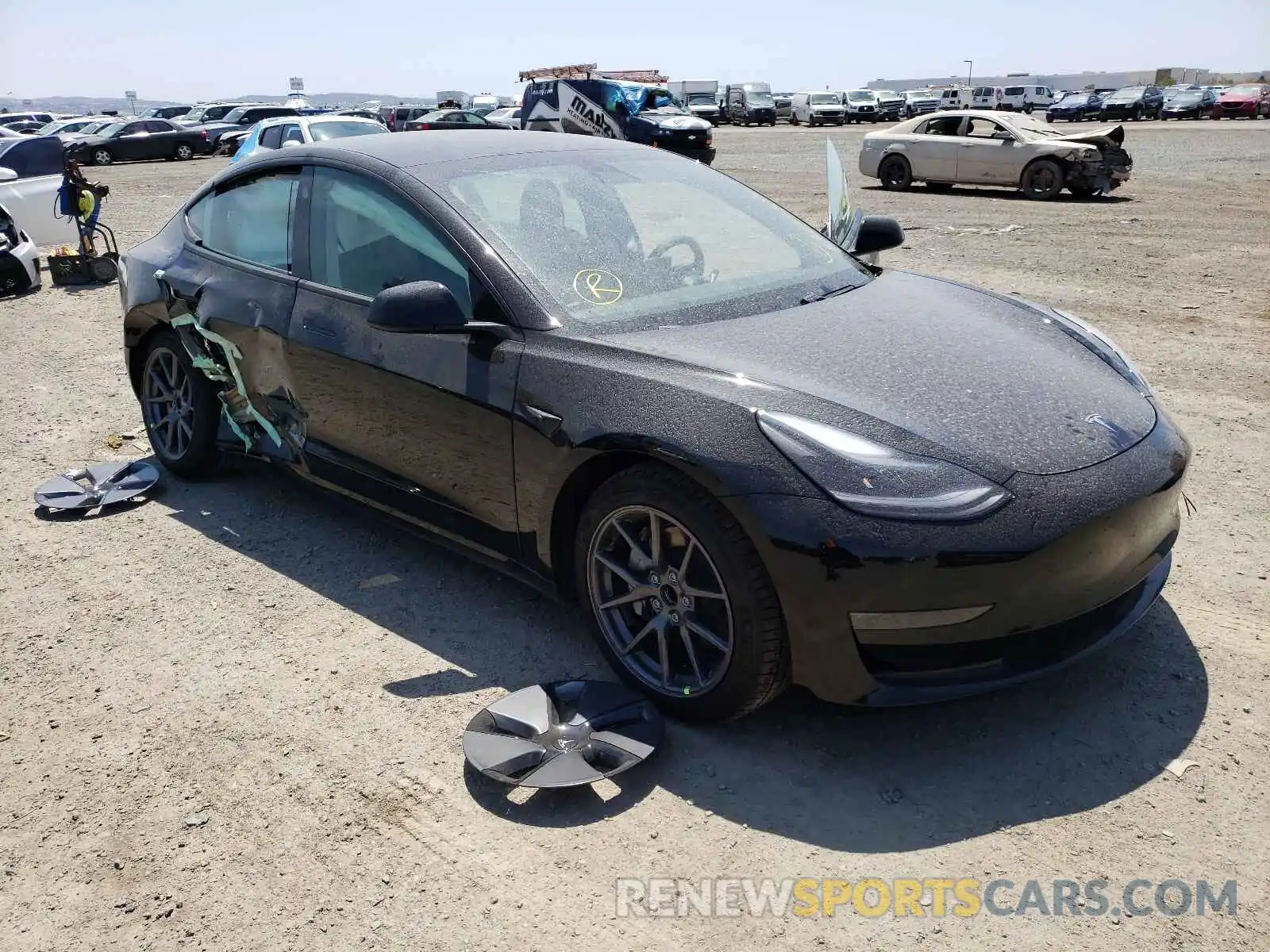 1 Photograph of a damaged car 5YJ3E1EA2MF982031 TESLA MODEL 3 2021