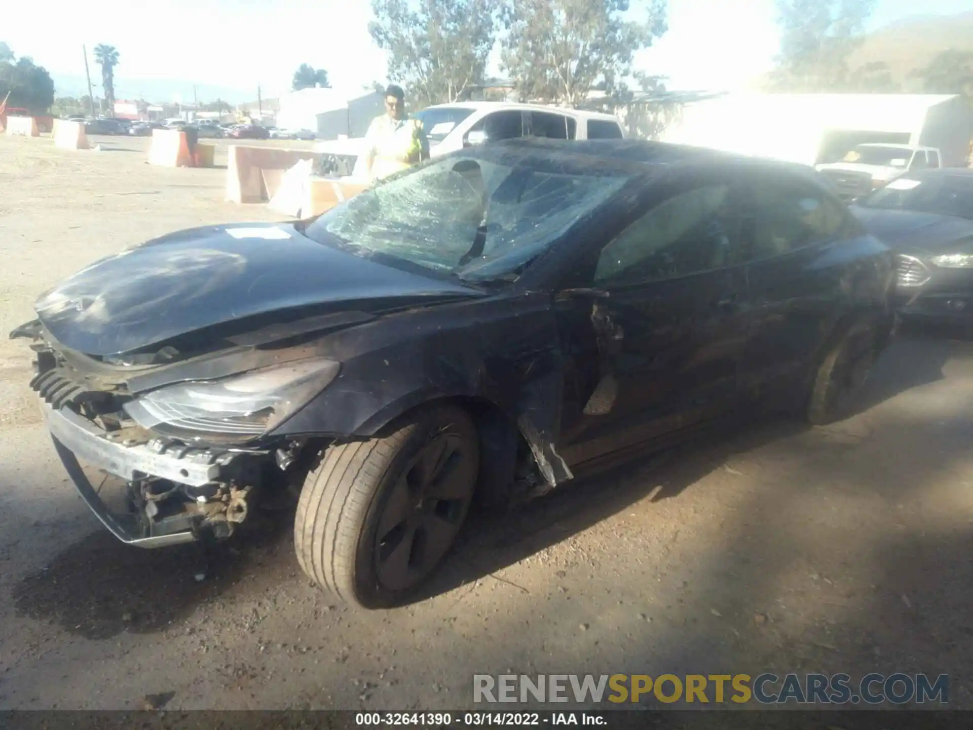 2 Photograph of a damaged car 5YJ3E1EA2MF985642 TESLA MODEL 3 2021