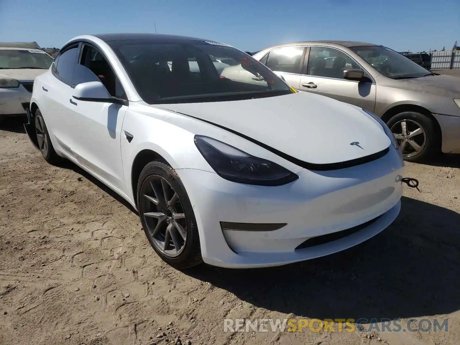 1 Photograph of a damaged car 5YJ3E1EA2MF986449 TESLA MODEL 3 2021