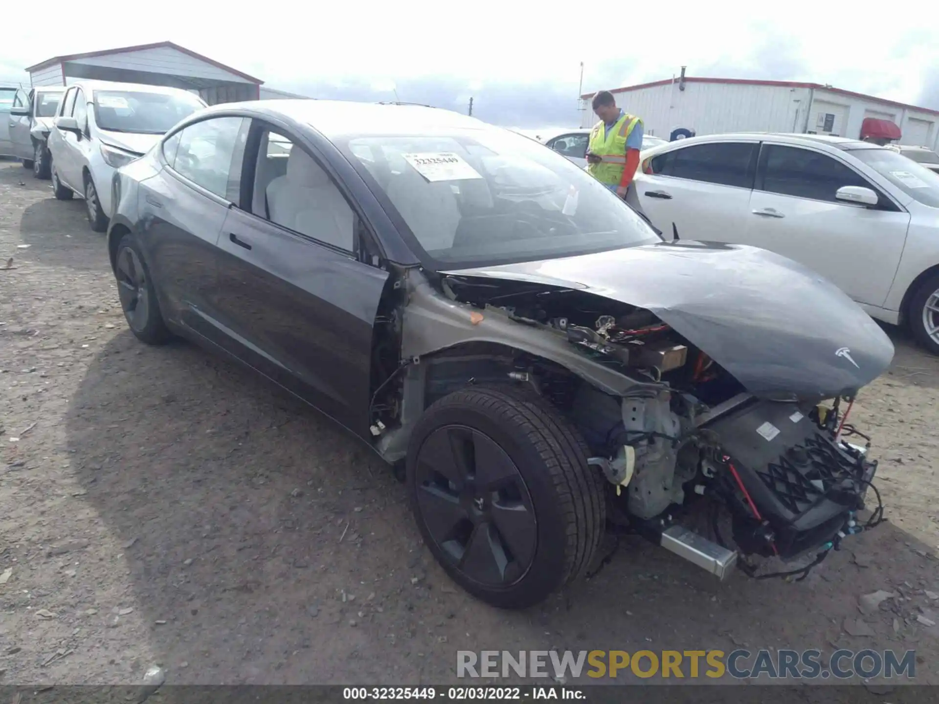 1 Photograph of a damaged car 5YJ3E1EA2MF987374 TESLA MODEL 3 2021