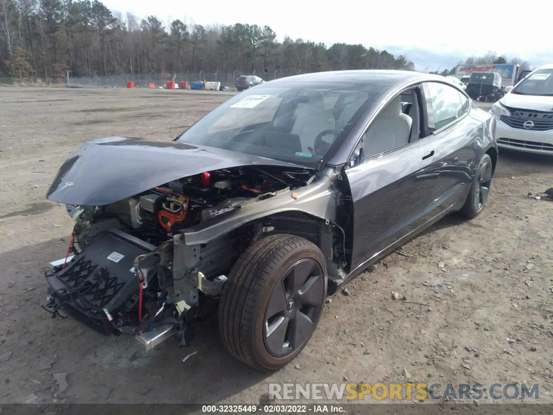 2 Photograph of a damaged car 5YJ3E1EA2MF987374 TESLA MODEL 3 2021