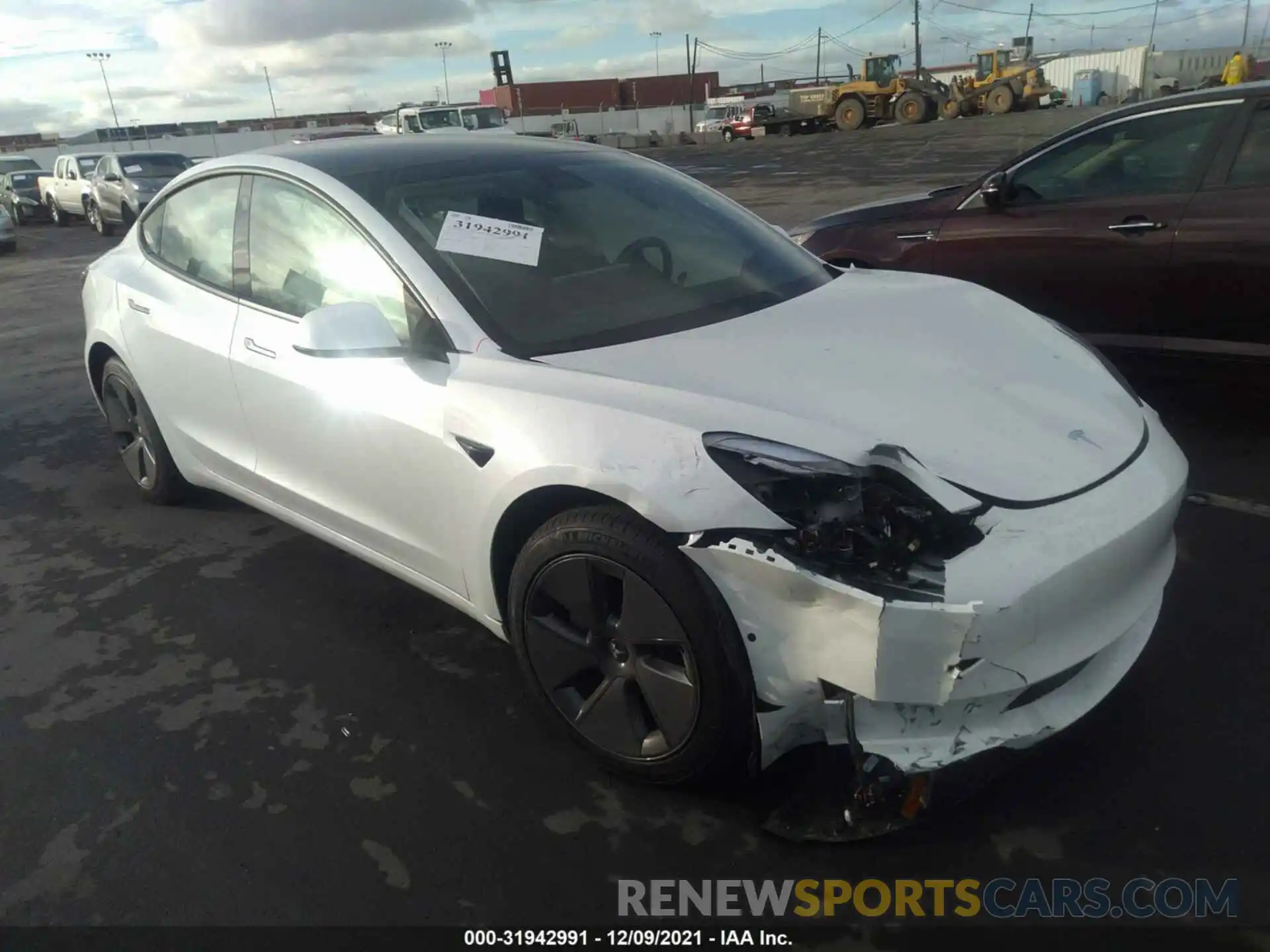 1 Photograph of a damaged car 5YJ3E1EA3MF015928 TESLA MODEL 3 2021