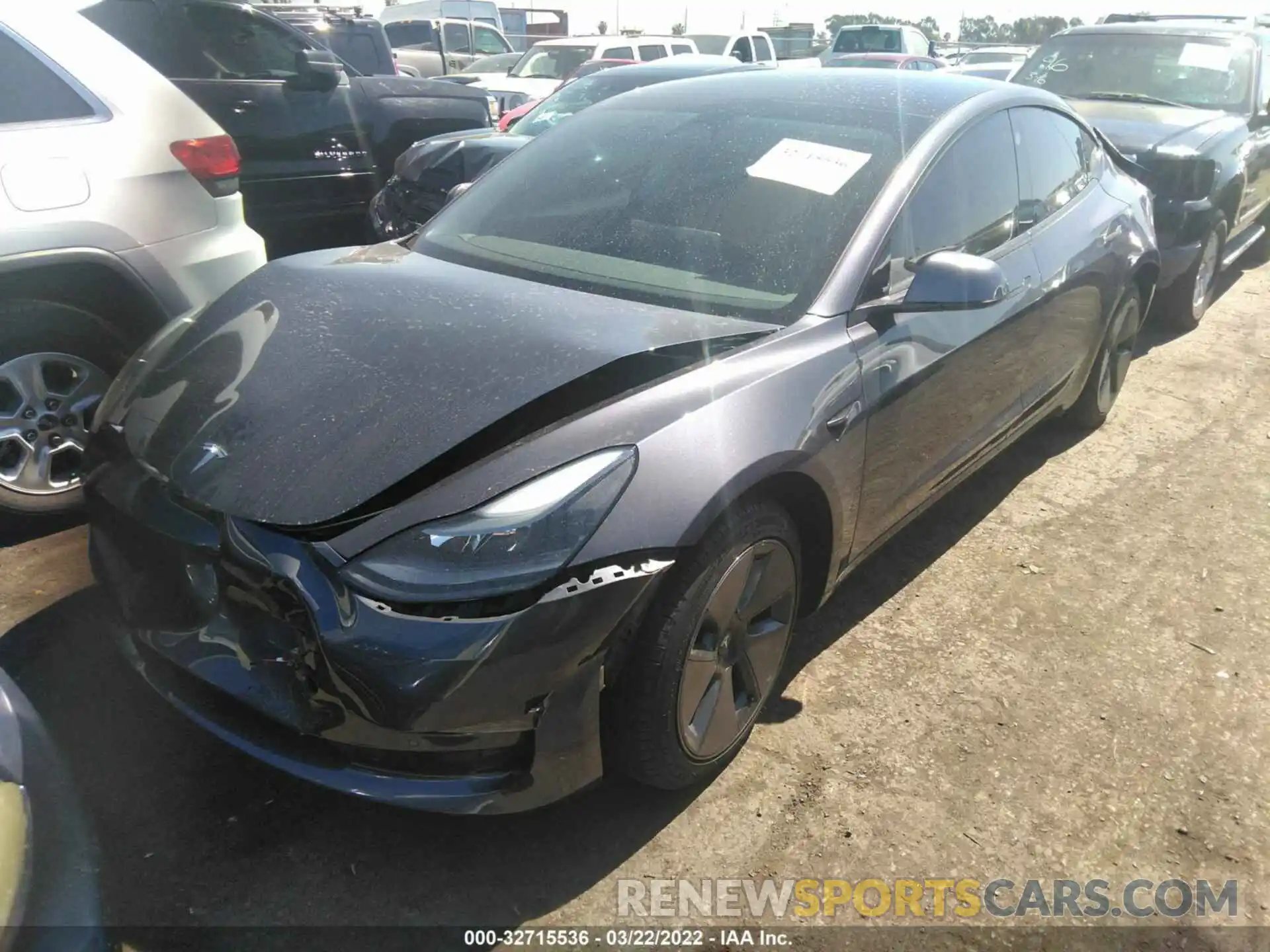 2 Photograph of a damaged car 5YJ3E1EA3MF026783 TESLA MODEL 3 2021