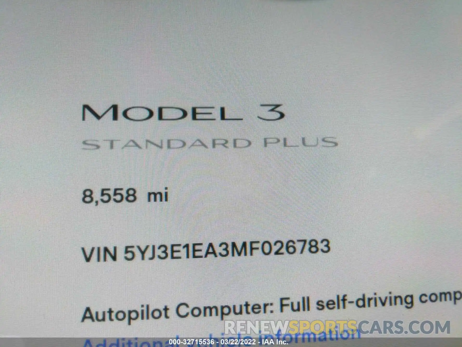 9 Photograph of a damaged car 5YJ3E1EA3MF026783 TESLA MODEL 3 2021