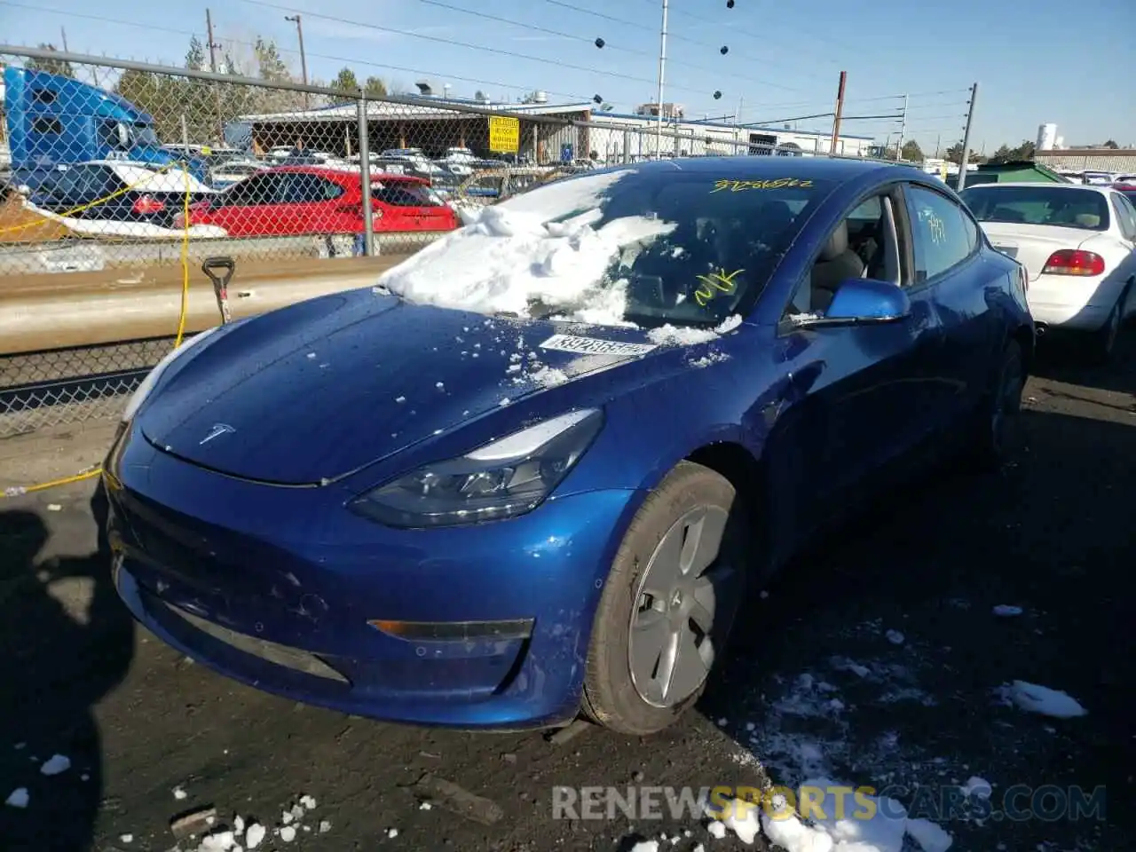 2 Photograph of a damaged car 5YJ3E1EA3MF046581 TESLA MODEL 3 2021