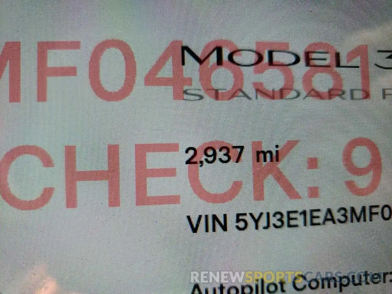 8 Фотография поврежденного автомобиля 5YJ3E1EA3MF046581 TESLA MODEL 3 2021