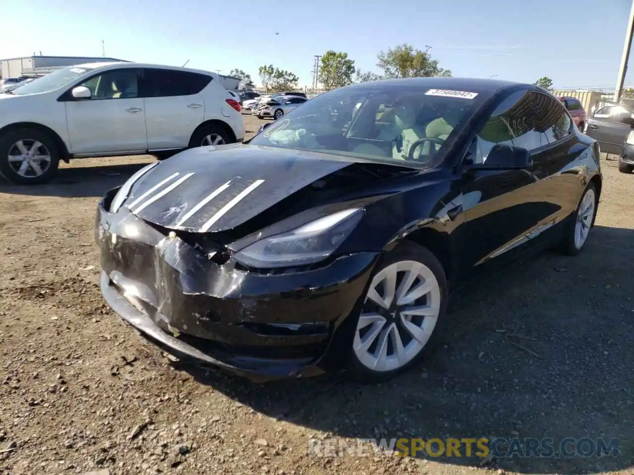 2 Photograph of a damaged car 5YJ3E1EA3MF050162 TESLA MODEL 3 2021