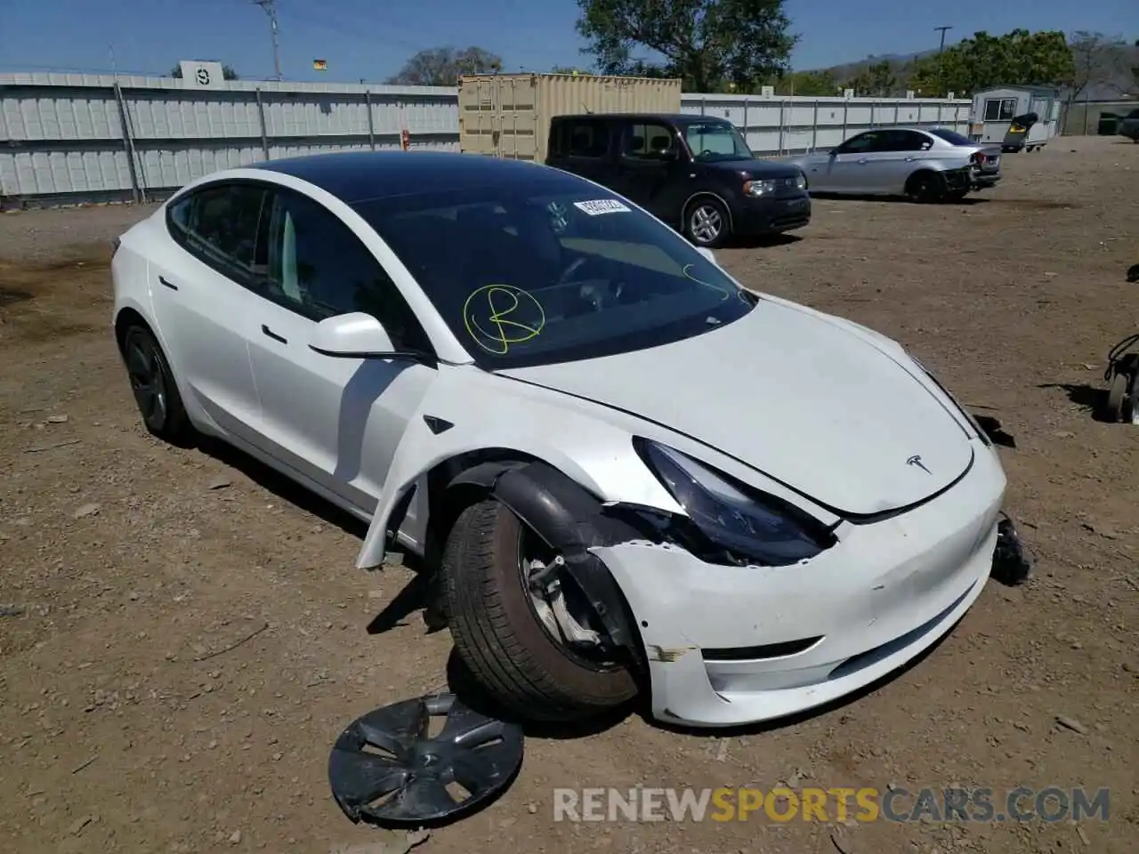 1 Photograph of a damaged car 5YJ3E1EA3MF051134 TESLA MODEL 3 2021