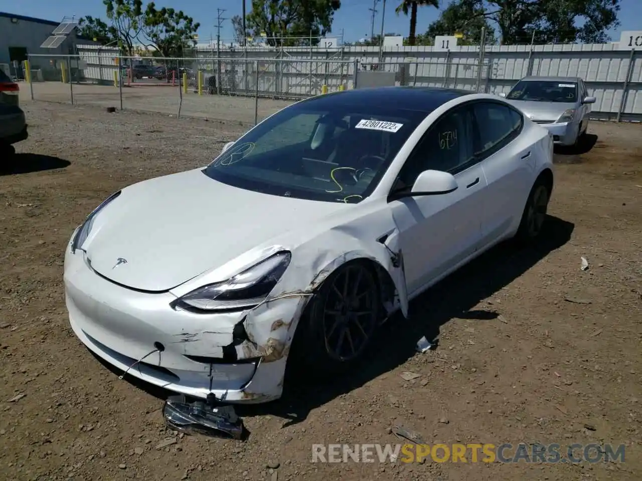 2 Photograph of a damaged car 5YJ3E1EA3MF051134 TESLA MODEL 3 2021