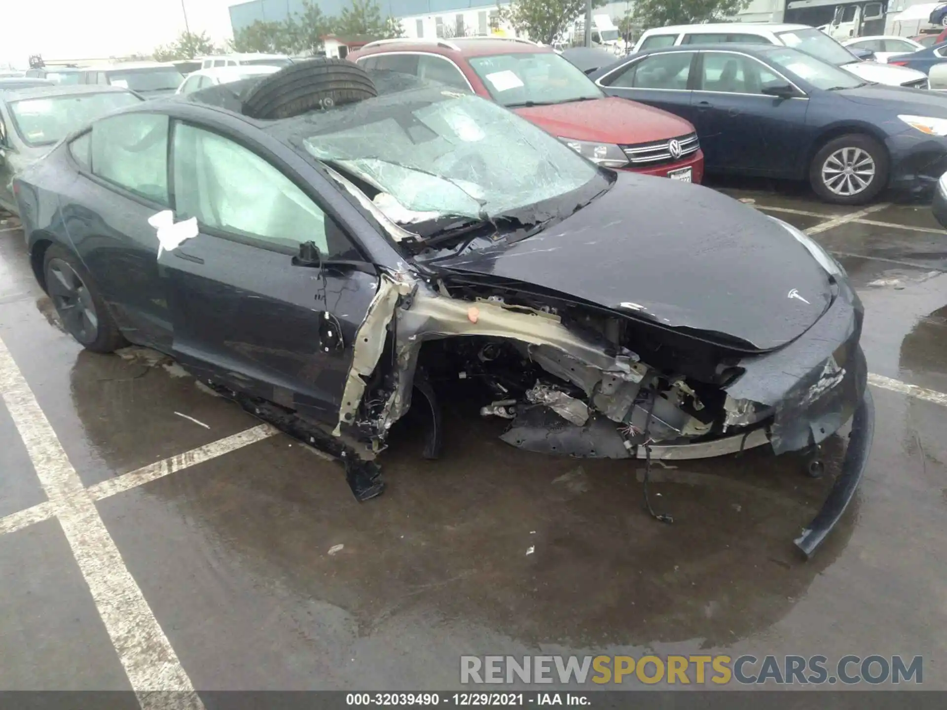 1 Photograph of a damaged car 5YJ3E1EA3MF054230 TESLA MODEL 3 2021