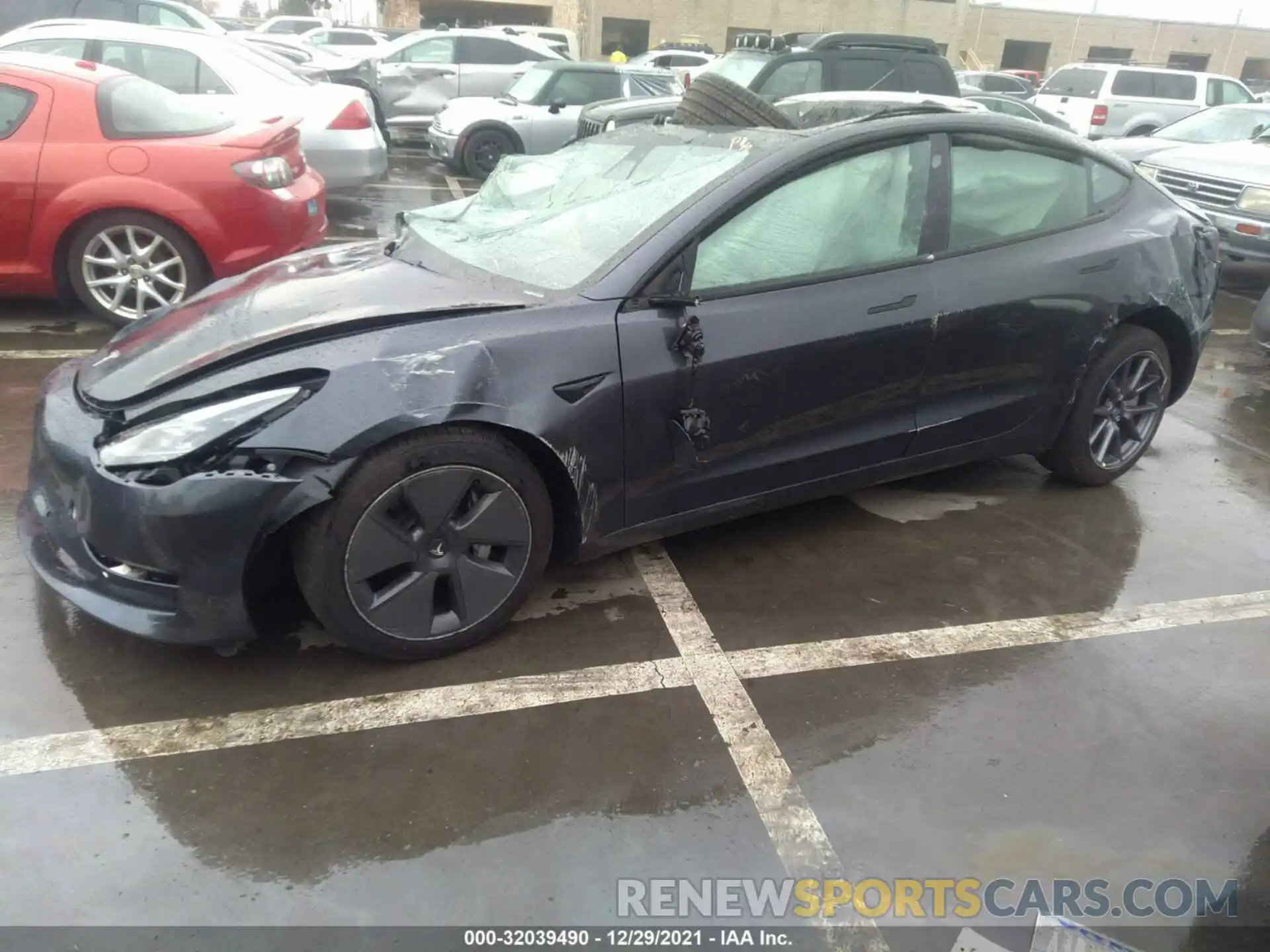 2 Photograph of a damaged car 5YJ3E1EA3MF054230 TESLA MODEL 3 2021