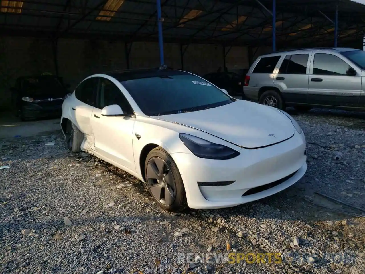 1 Photograph of a damaged car 5YJ3E1EA3MF085302 TESLA MODEL 3 2021