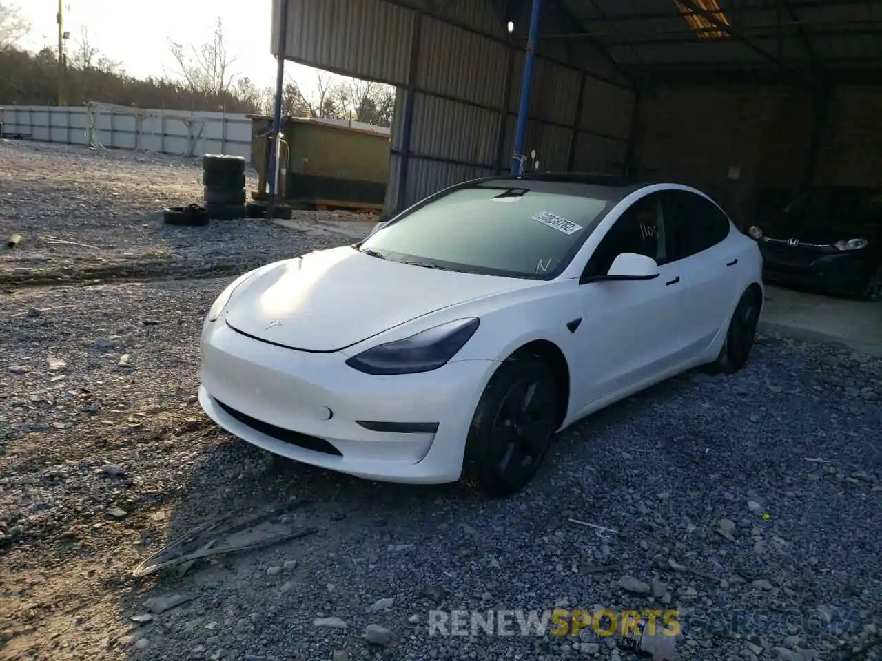 2 Photograph of a damaged car 5YJ3E1EA3MF085302 TESLA MODEL 3 2021