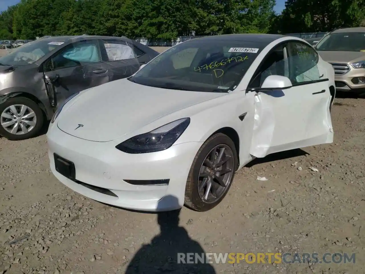 2 Photograph of a damaged car 5YJ3E1EA3MF087261 TESLA MODEL 3 2021