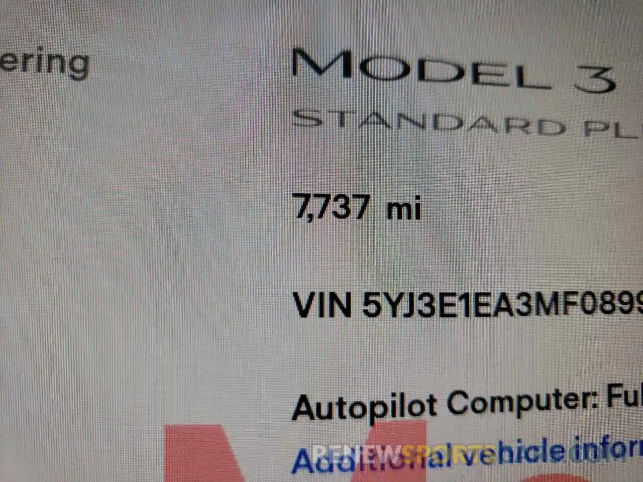 8 Фотография поврежденного автомобиля 5YJ3E1EA3MF089950 TESLA MODEL 3 2021