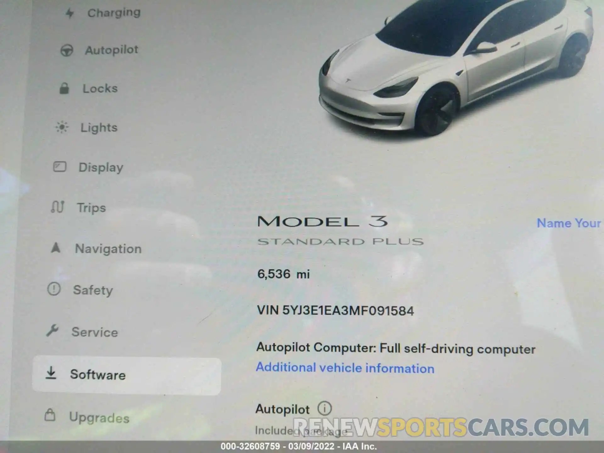 7 Фотография поврежденного автомобиля 5YJ3E1EA3MF091584 TESLA MODEL 3 2021