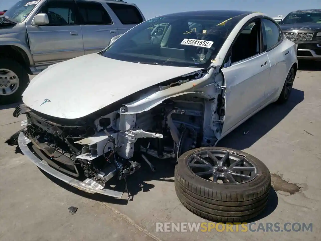 2 Photograph of a damaged car 5YJ3E1EA3MF098261 TESLA MODEL 3 2021