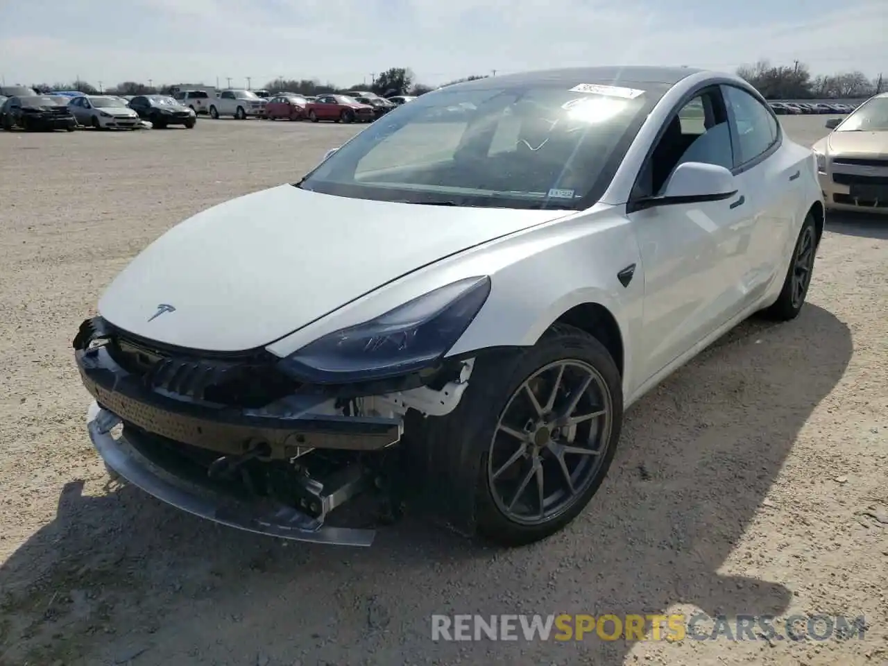 2 Photograph of a damaged car 5YJ3E1EA3MF100395 TESLA MODEL 3 2021