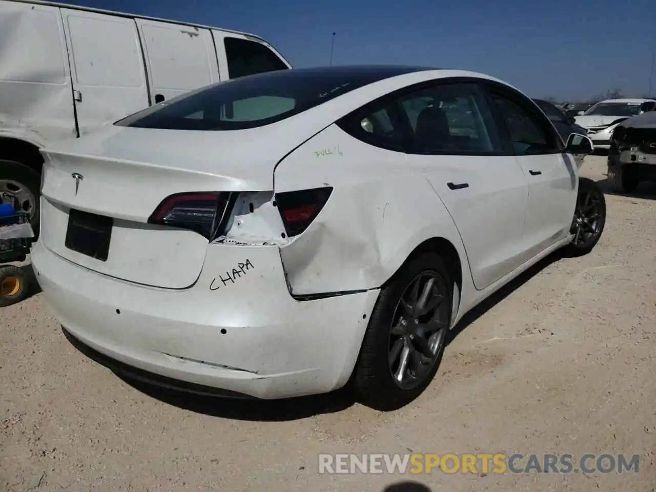 4 Photograph of a damaged car 5YJ3E1EA3MF100395 TESLA MODEL 3 2021