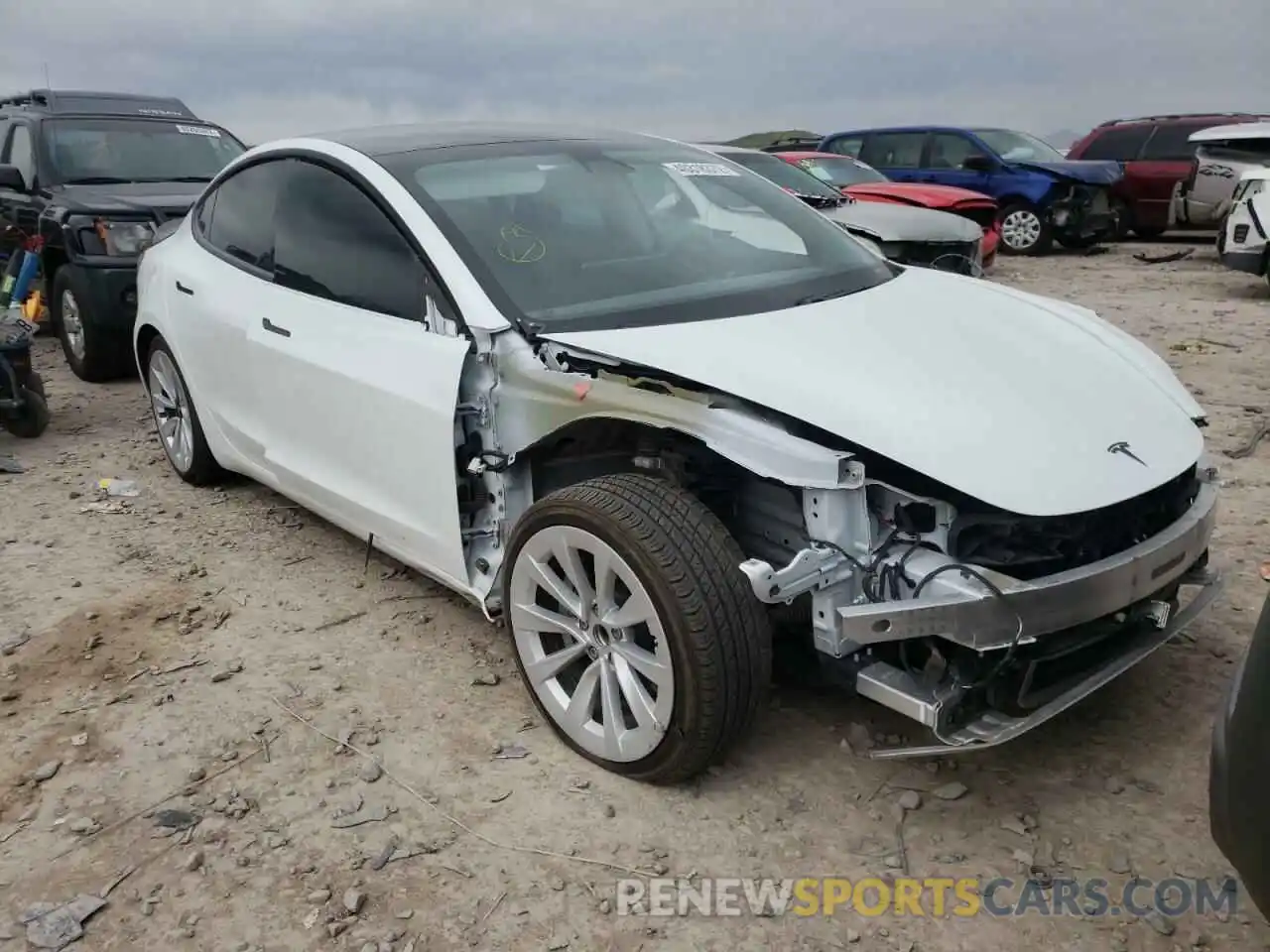 1 Photograph of a damaged car 5YJ3E1EA3MF849195 TESLA MODEL 3 2021