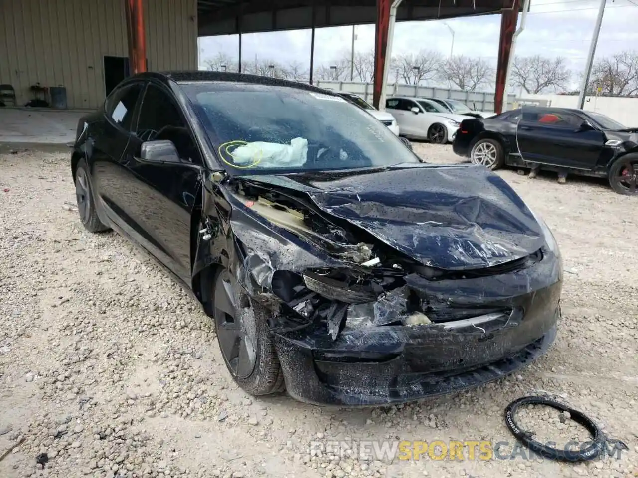 1 Photograph of a damaged car 5YJ3E1EA3MF853974 TESLA MODEL 3 2021