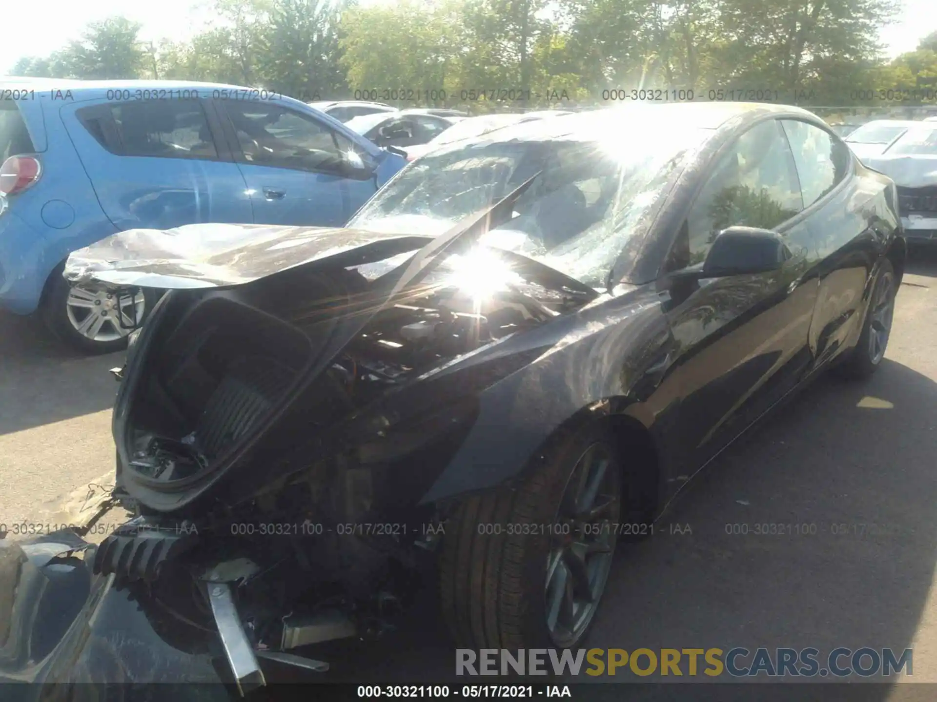 2 Photograph of a damaged car 5YJ3E1EA3MF860441 TESLA MODEL 3 2021