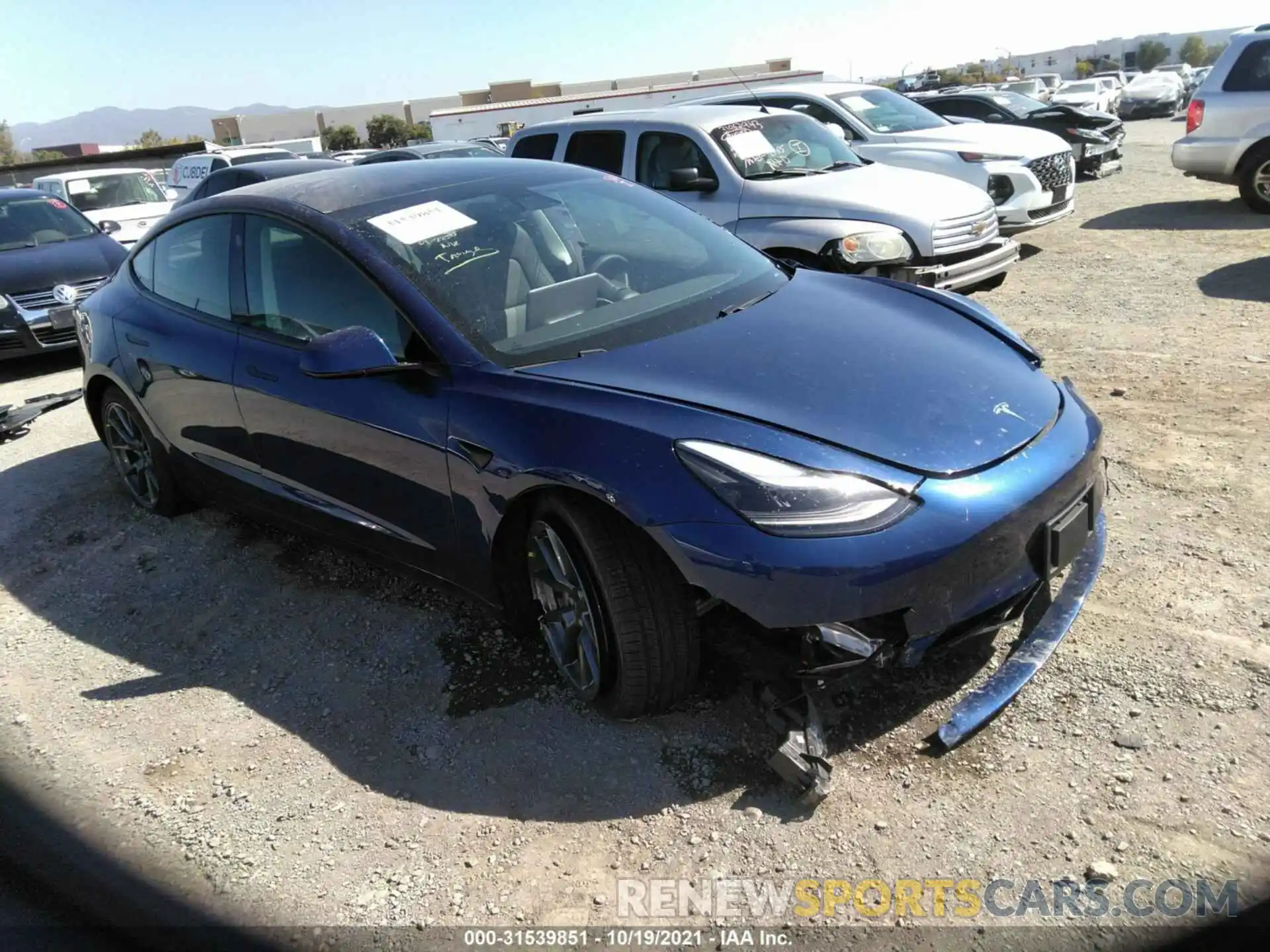 1 Photograph of a damaged car 5YJ3E1EA3MF867471 TESLA MODEL 3 2021