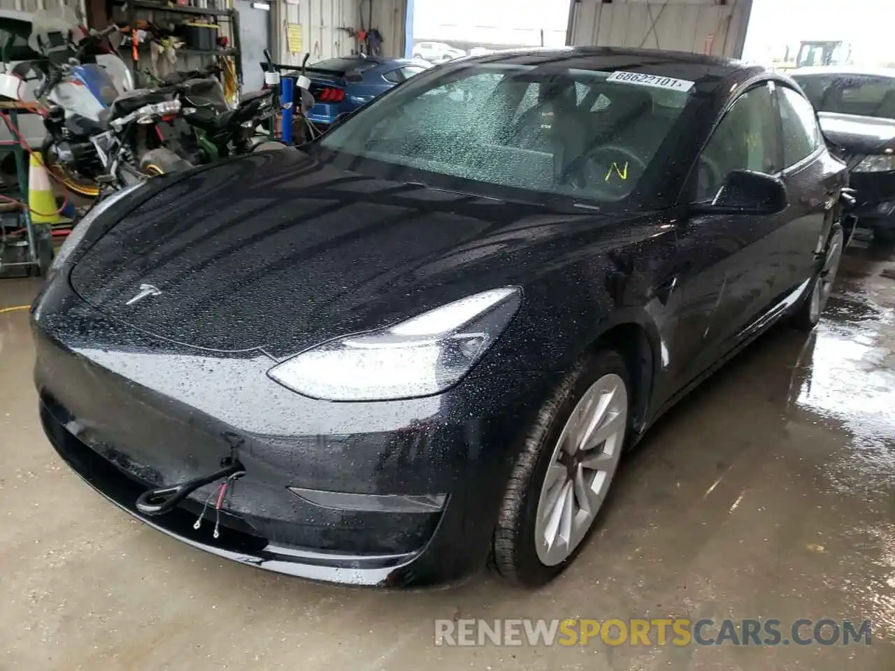 2 Photograph of a damaged car 5YJ3E1EA3MF870175 TESLA MODEL 3 2021