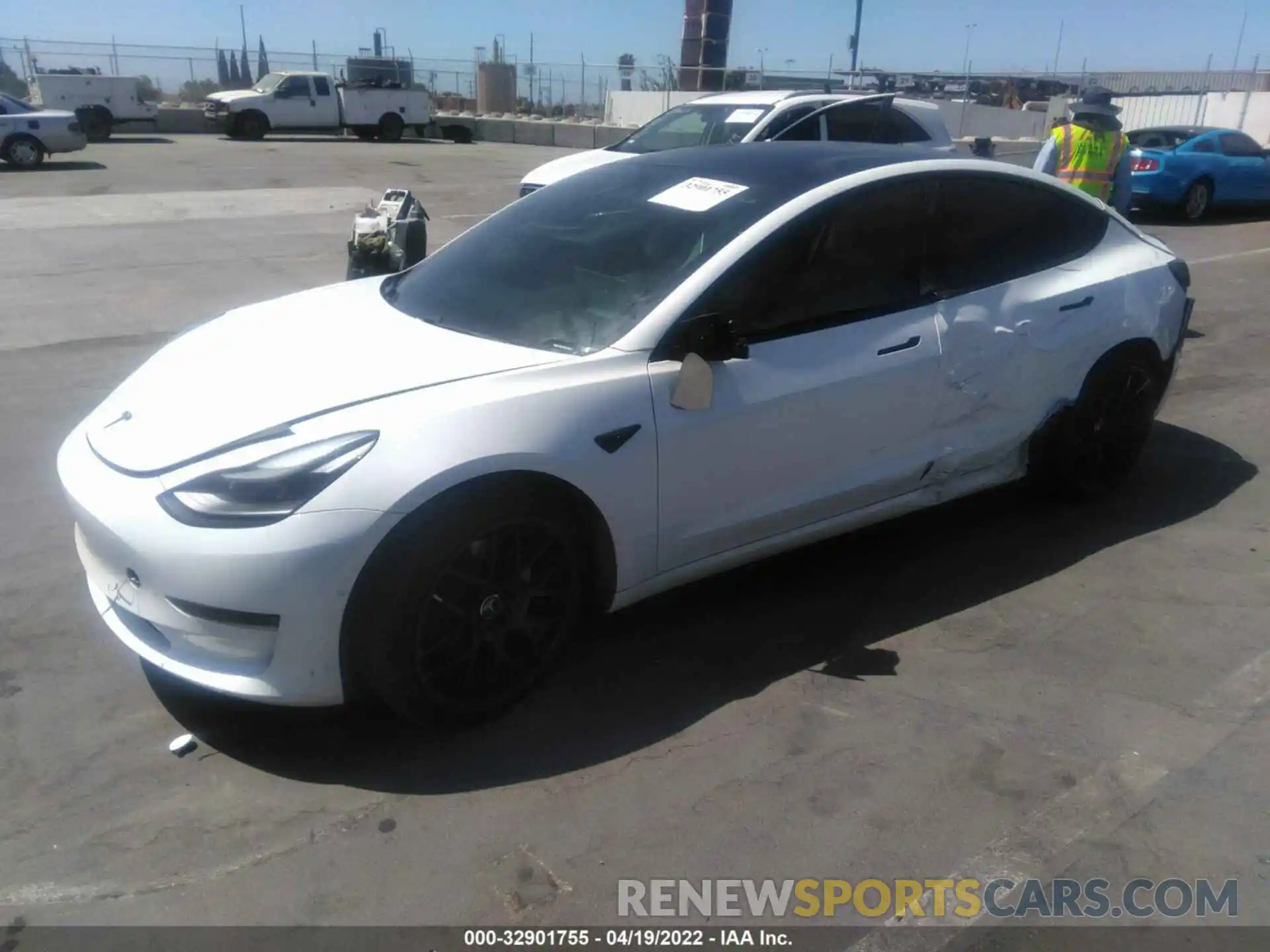 2 Photograph of a damaged car 5YJ3E1EA3MF870760 TESLA MODEL 3 2021