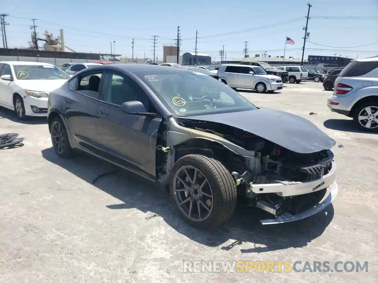 1 Photograph of a damaged car 5YJ3E1EA3MF872914 TESLA MODEL 3 2021