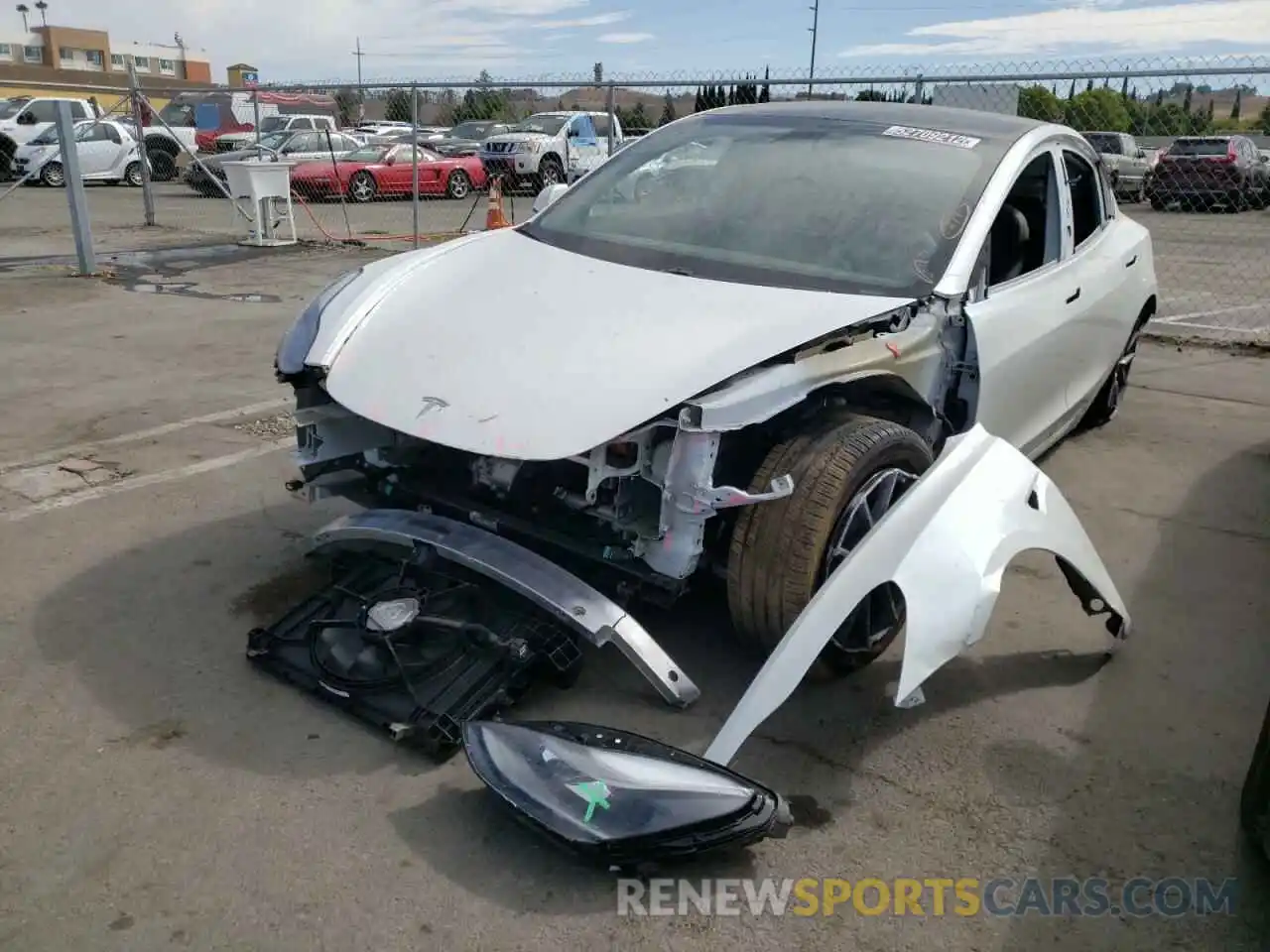 2 Photograph of a damaged car 5YJ3E1EA3MF876980 TESLA MODEL 3 2021