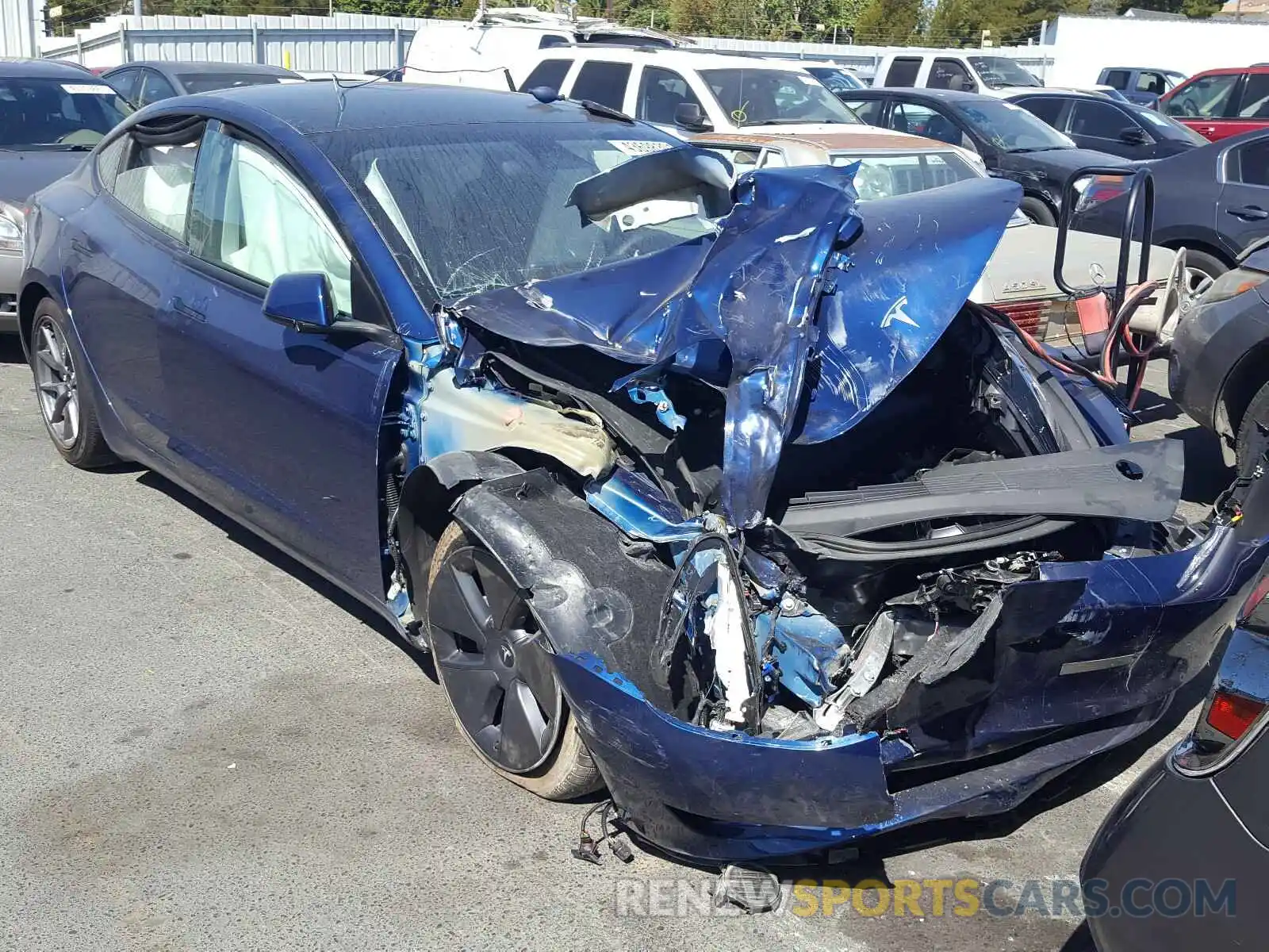 1 Photograph of a damaged car 5YJ3E1EA3MF878826 TESLA MODEL 3 2021