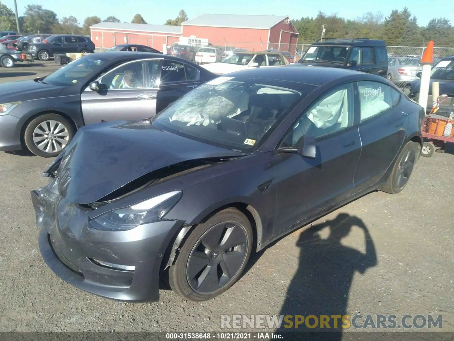 2 Photograph of a damaged car 5YJ3E1EA3MF914868 TESLA MODEL 3 2021