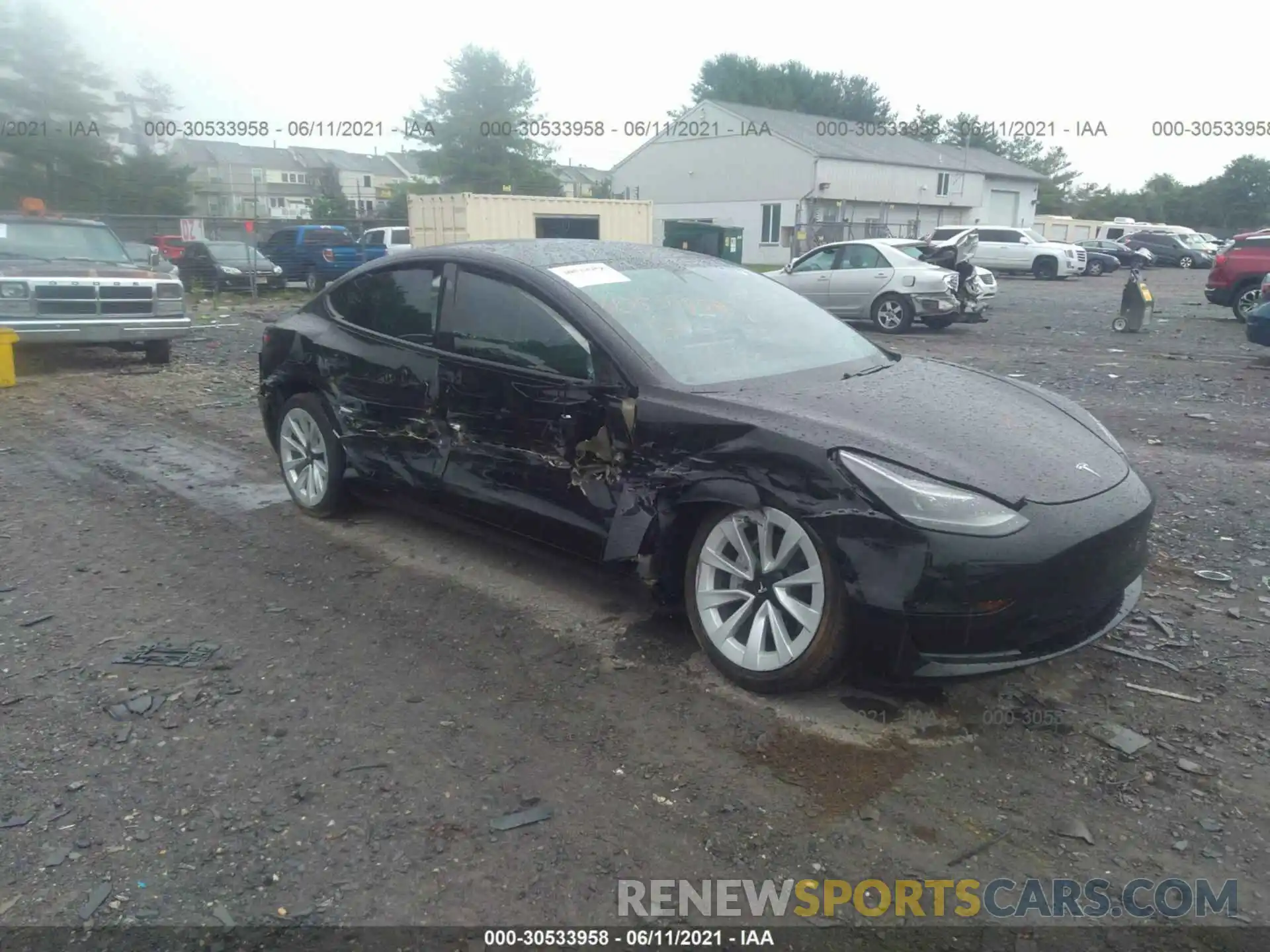 1 Photograph of a damaged car 5YJ3E1EA3MF921061 TESLA MODEL 3 2021