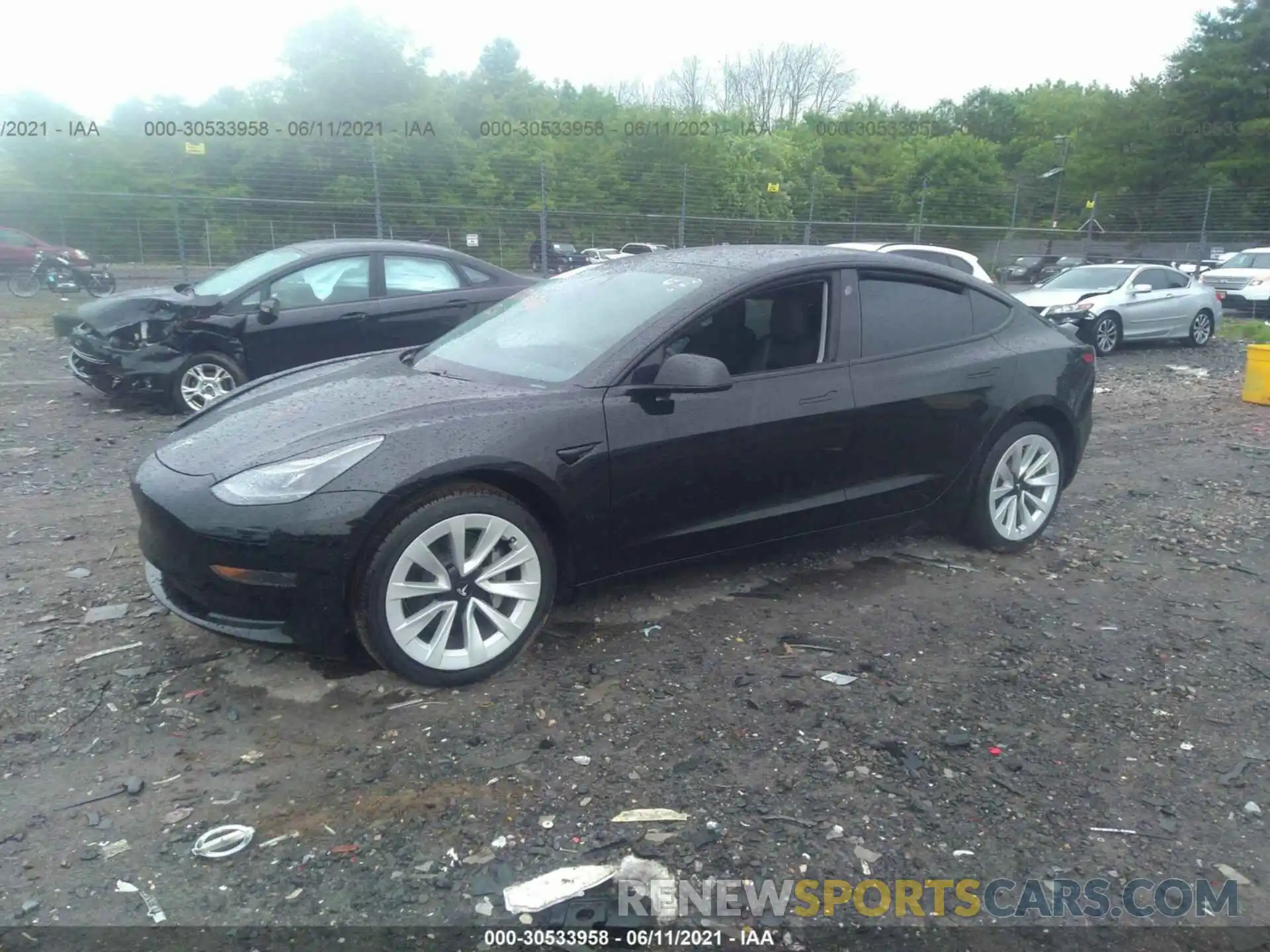 2 Photograph of a damaged car 5YJ3E1EA3MF921061 TESLA MODEL 3 2021