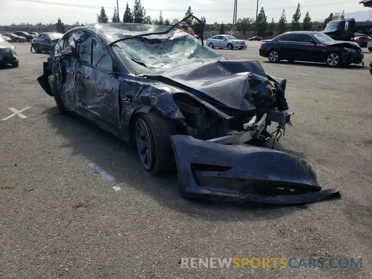 1 Photograph of a damaged car 5YJ3E1EA3MF922033 TESLA MODEL 3 2021