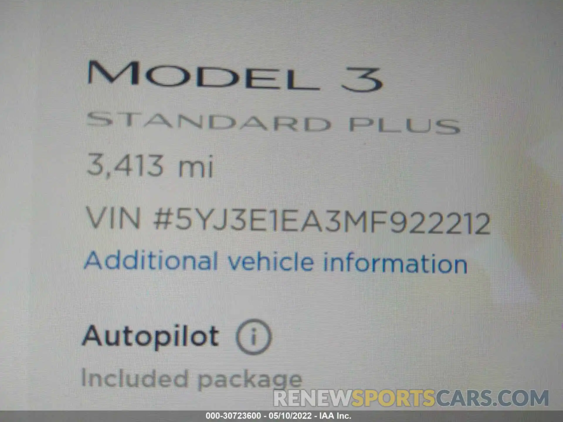 7 Photograph of a damaged car 5YJ3E1EA3MF922212 TESLA MODEL 3 2021