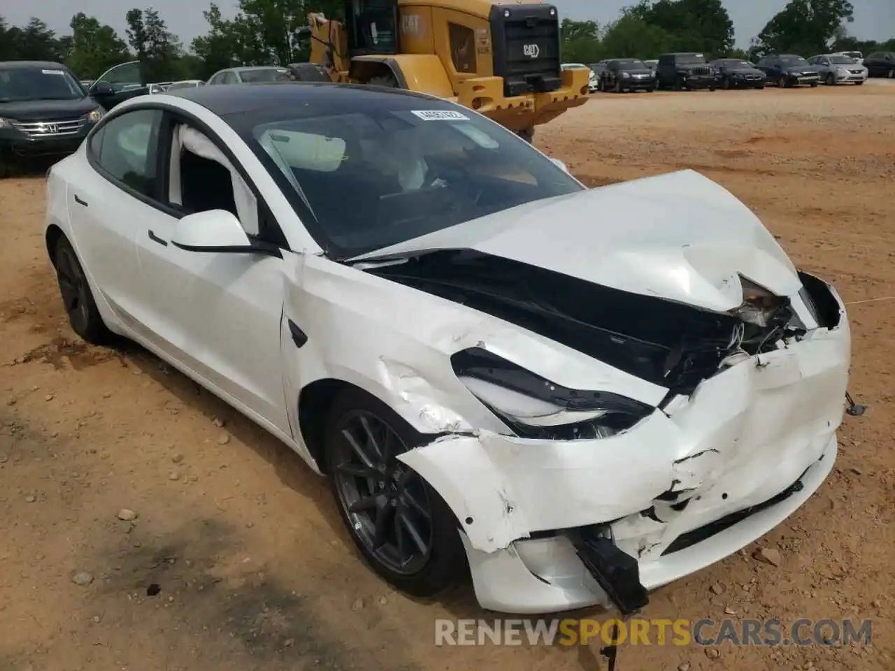 1 Photograph of a damaged car 5YJ3E1EA3MF923490 TESLA MODEL 3 2021