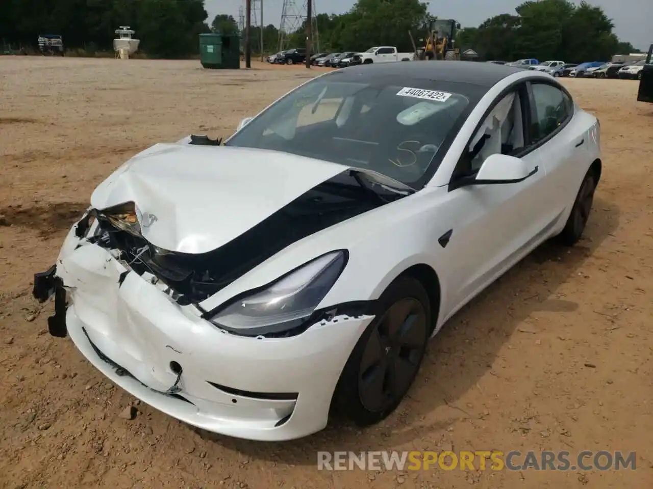 2 Photograph of a damaged car 5YJ3E1EA3MF923490 TESLA MODEL 3 2021