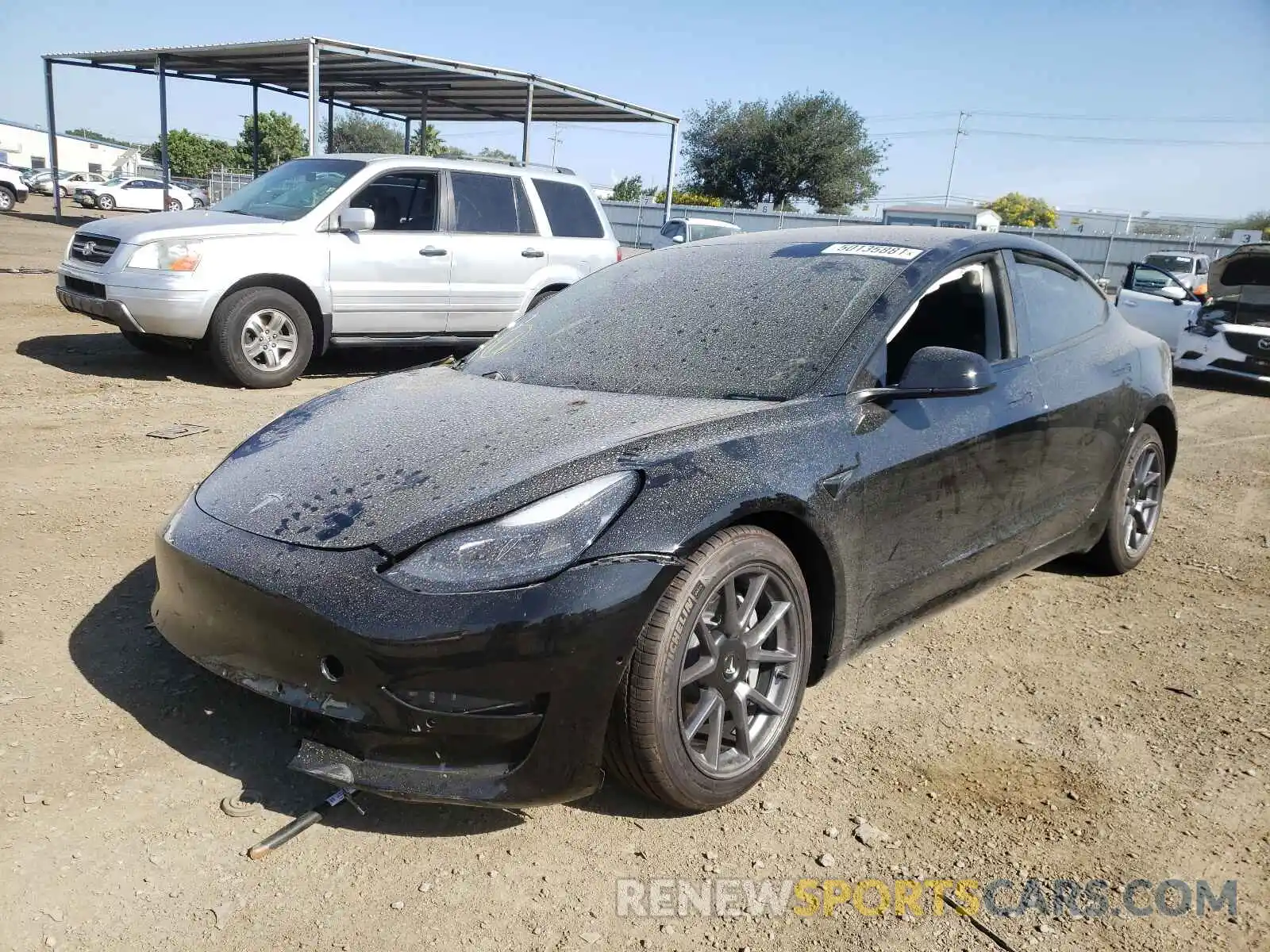 2 Photograph of a damaged car 5YJ3E1EA3MF930309 TESLA MODEL 3 2021