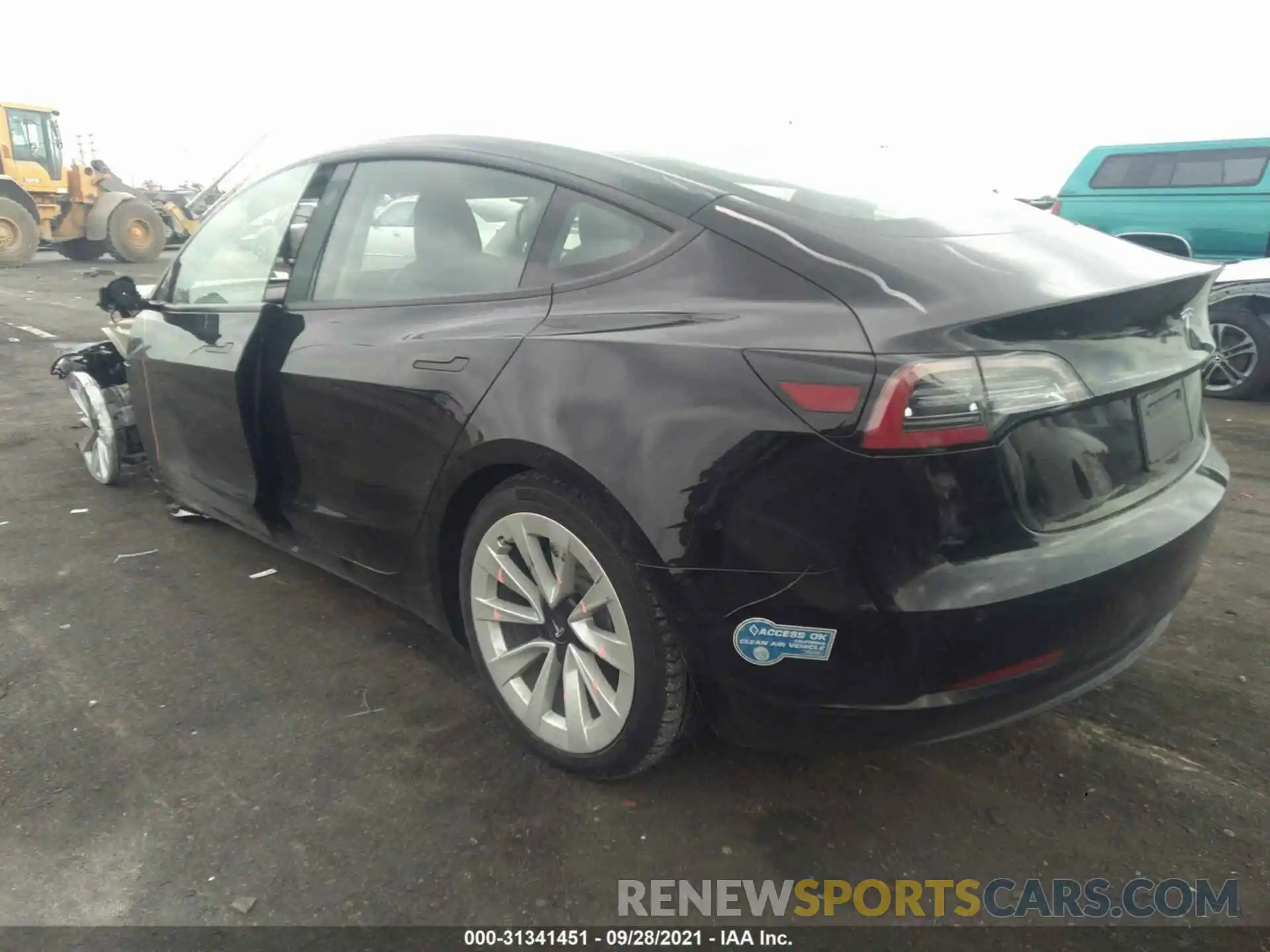 3 Photograph of a damaged car 5YJ3E1EA3MF938927 TESLA MODEL 3 2021