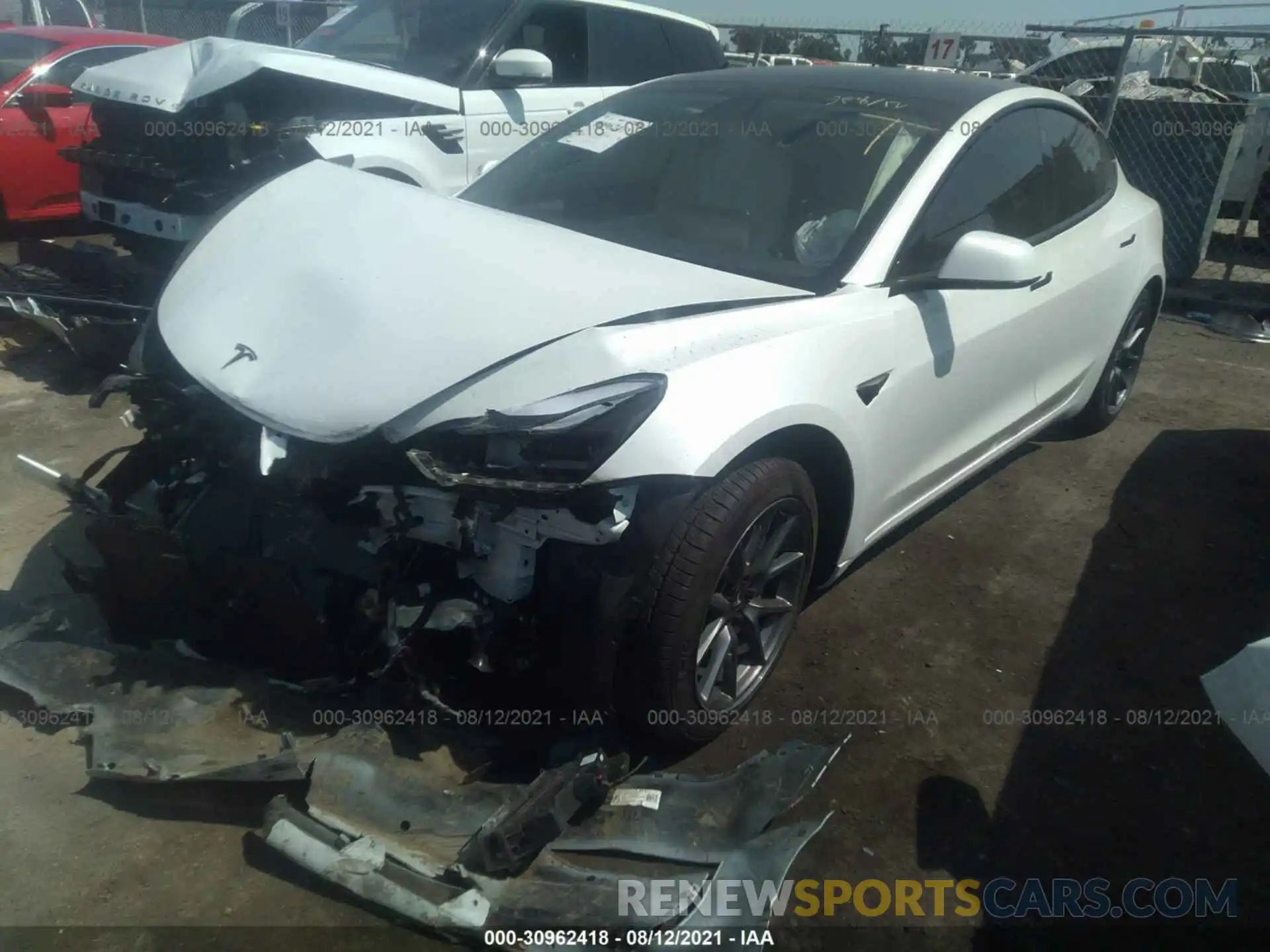 2 Photograph of a damaged car 5YJ3E1EA3MF941620 TESLA MODEL 3 2021