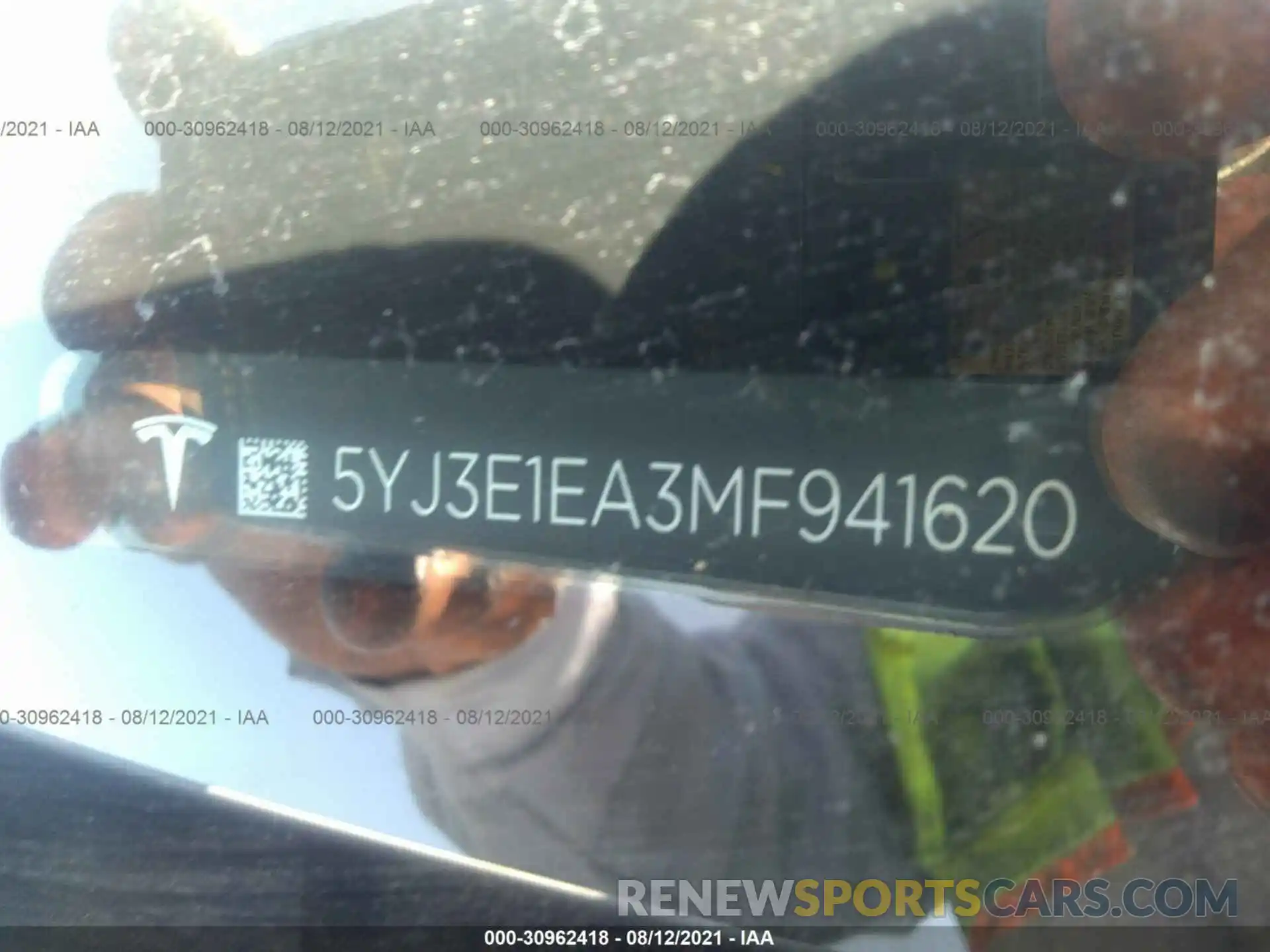 9 Photograph of a damaged car 5YJ3E1EA3MF941620 TESLA MODEL 3 2021