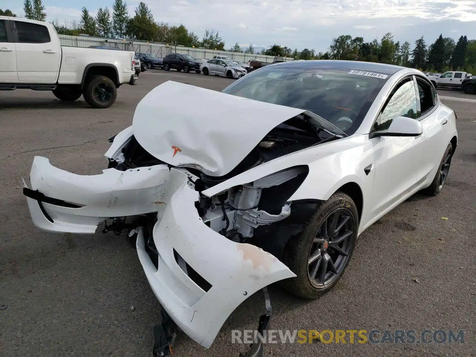 2 Photograph of a damaged car 5YJ3E1EA3MF943030 TESLA MODEL 3 2021