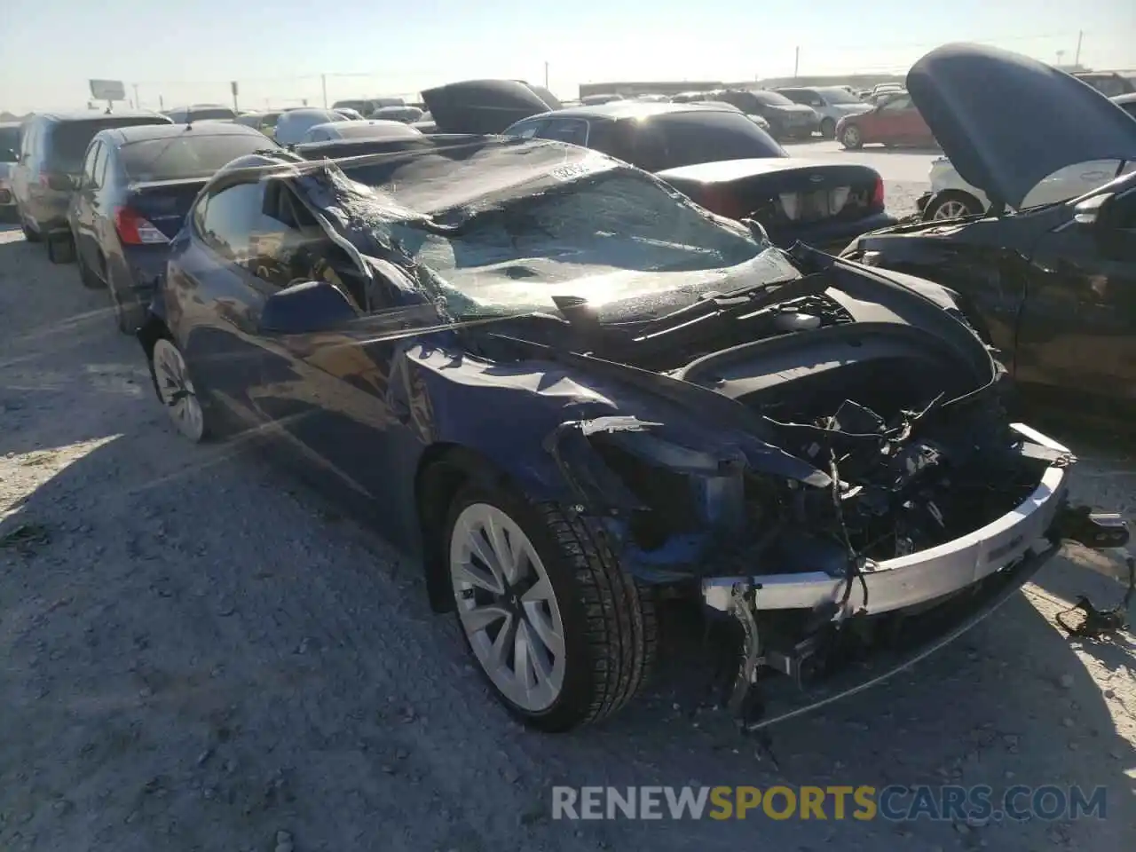 1 Photograph of a damaged car 5YJ3E1EA3MF977758 TESLA MODEL 3 2021