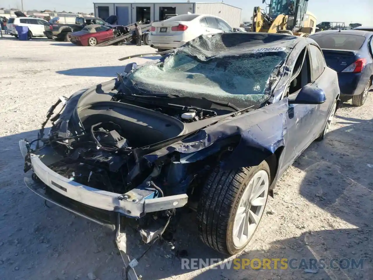 2 Photograph of a damaged car 5YJ3E1EA3MF977758 TESLA MODEL 3 2021