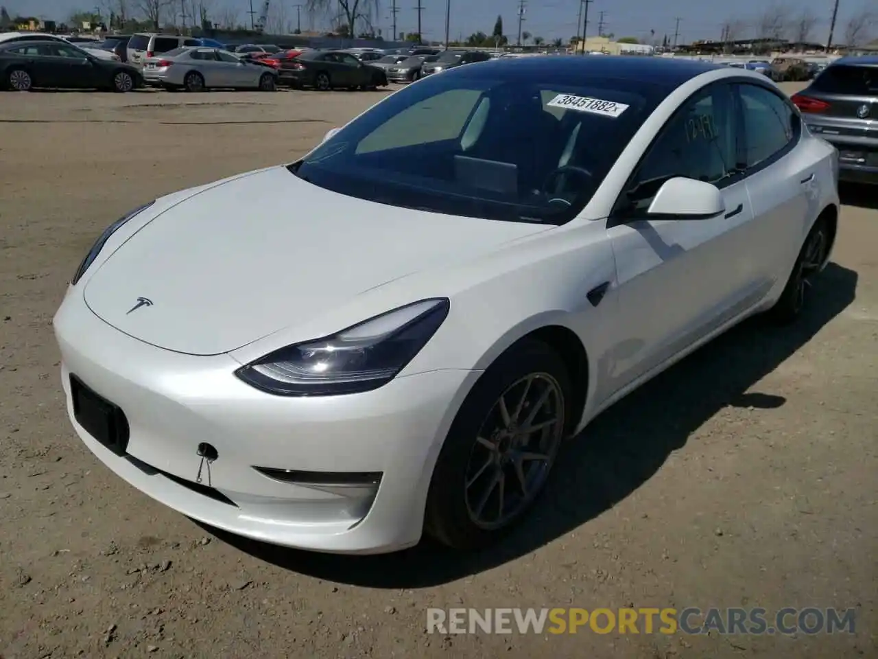 2 Photograph of a damaged car 5YJ3E1EA3MF991739 TESLA MODEL 3 2021