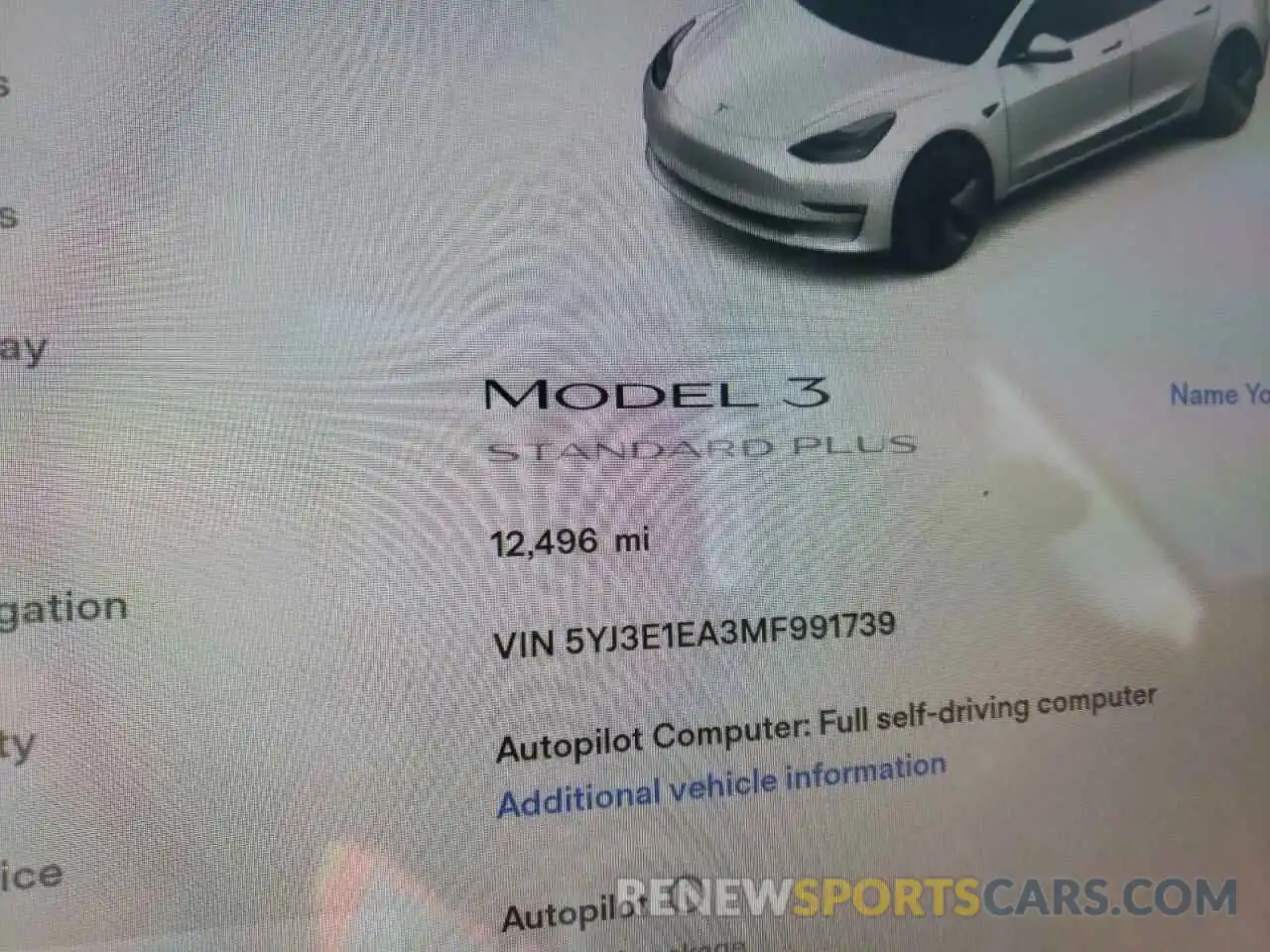 8 Фотография поврежденного автомобиля 5YJ3E1EA3MF991739 TESLA MODEL 3 2021