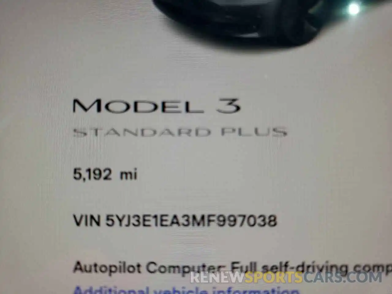 8 Photograph of a damaged car 5YJ3E1EA3MF997038 TESLA MODEL 3 2021